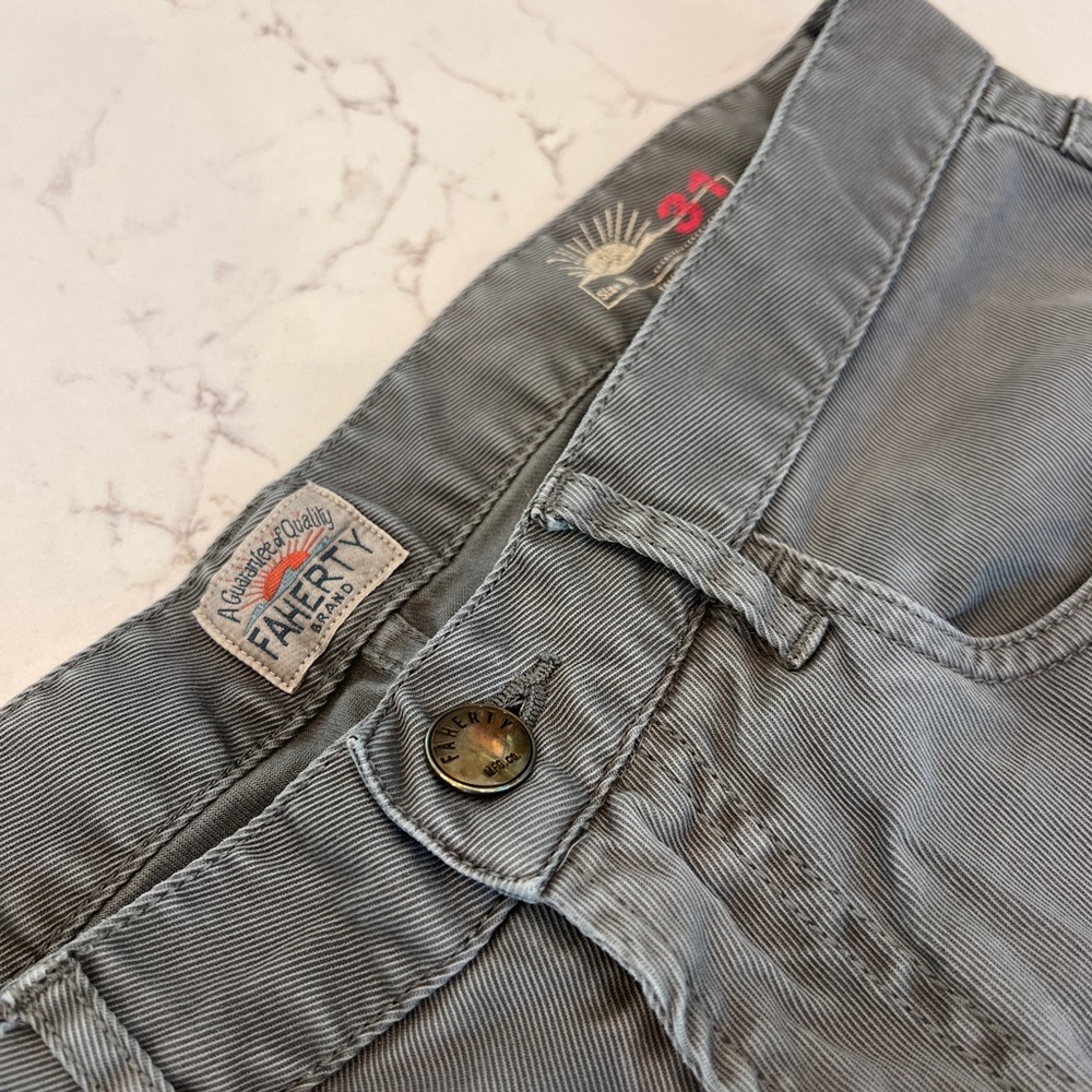 Faherty Gray 5 Pocket Pants